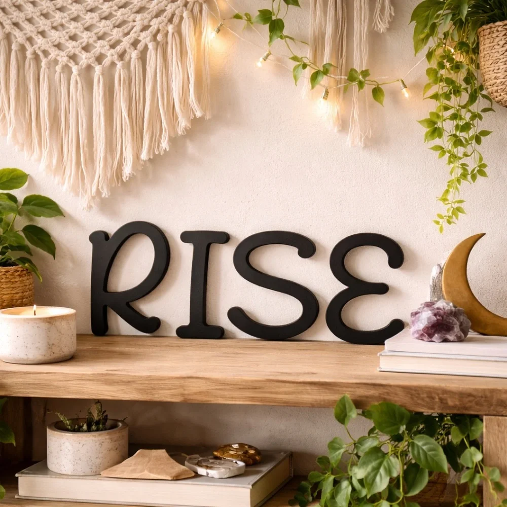 🧚🏻‍♀️ Wooden Wall Letters RISE 5 inches tall. Inspirational home decor black